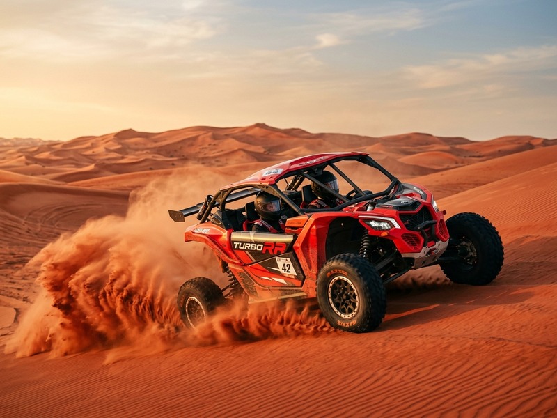 Can-Am Maverick X3 Turbo RR kicking sand in Lahbab
