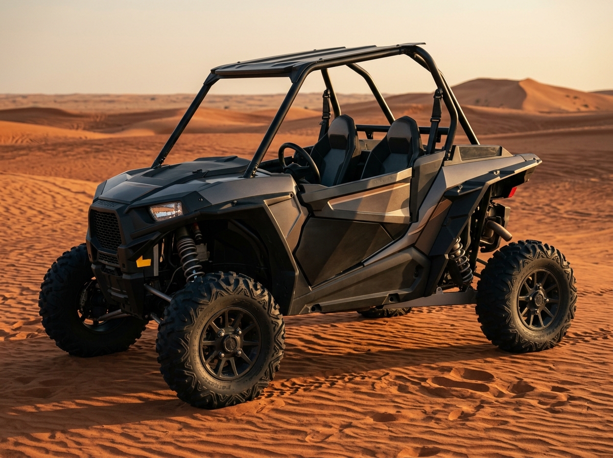 2-seater 1000 CC dune buggy on red sand