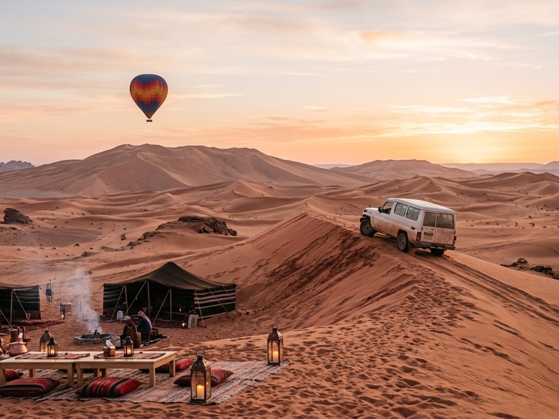 Balloon and evening safari full-day combo in Dubai