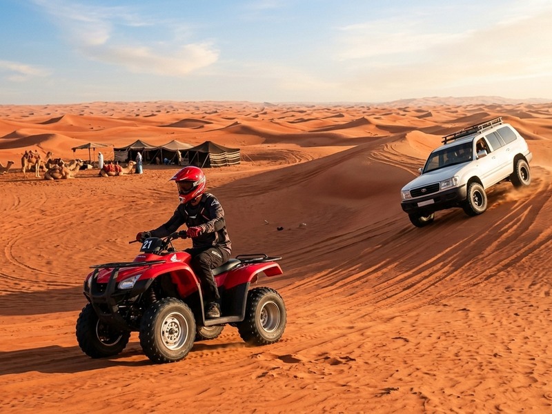 Morning desert safari and quad bike combo on Lahbab dunes