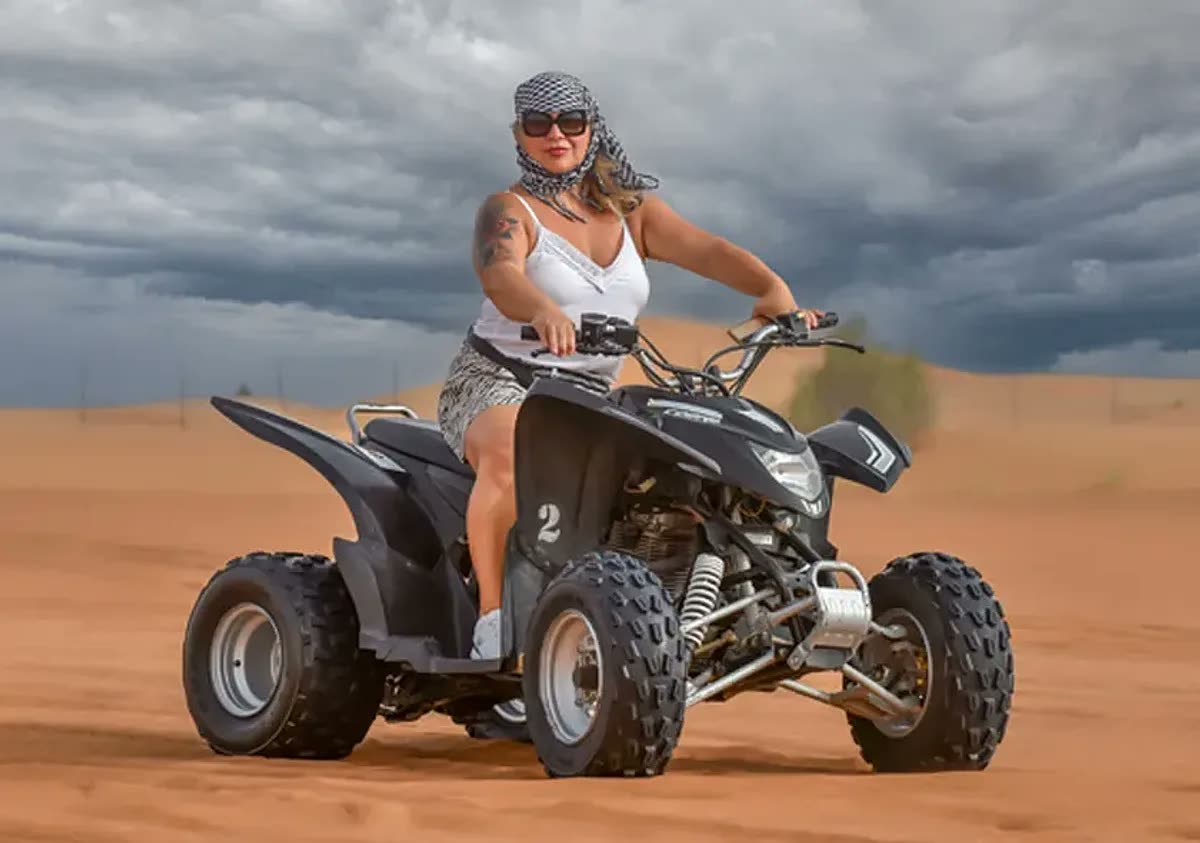 COBRA single seater quad bike on desert trail