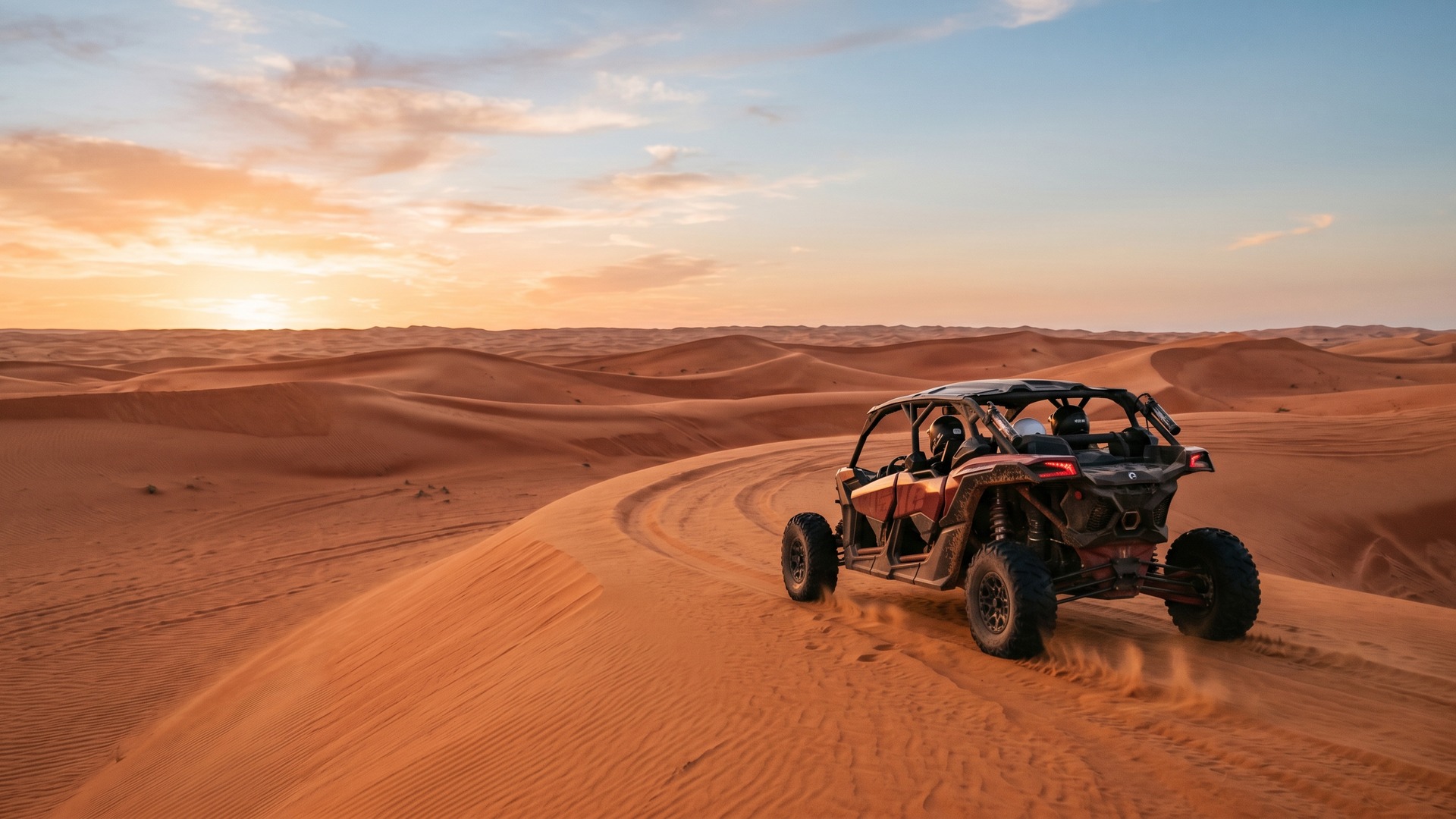 4-seater Can-Am Maverick Max parked in open desert light