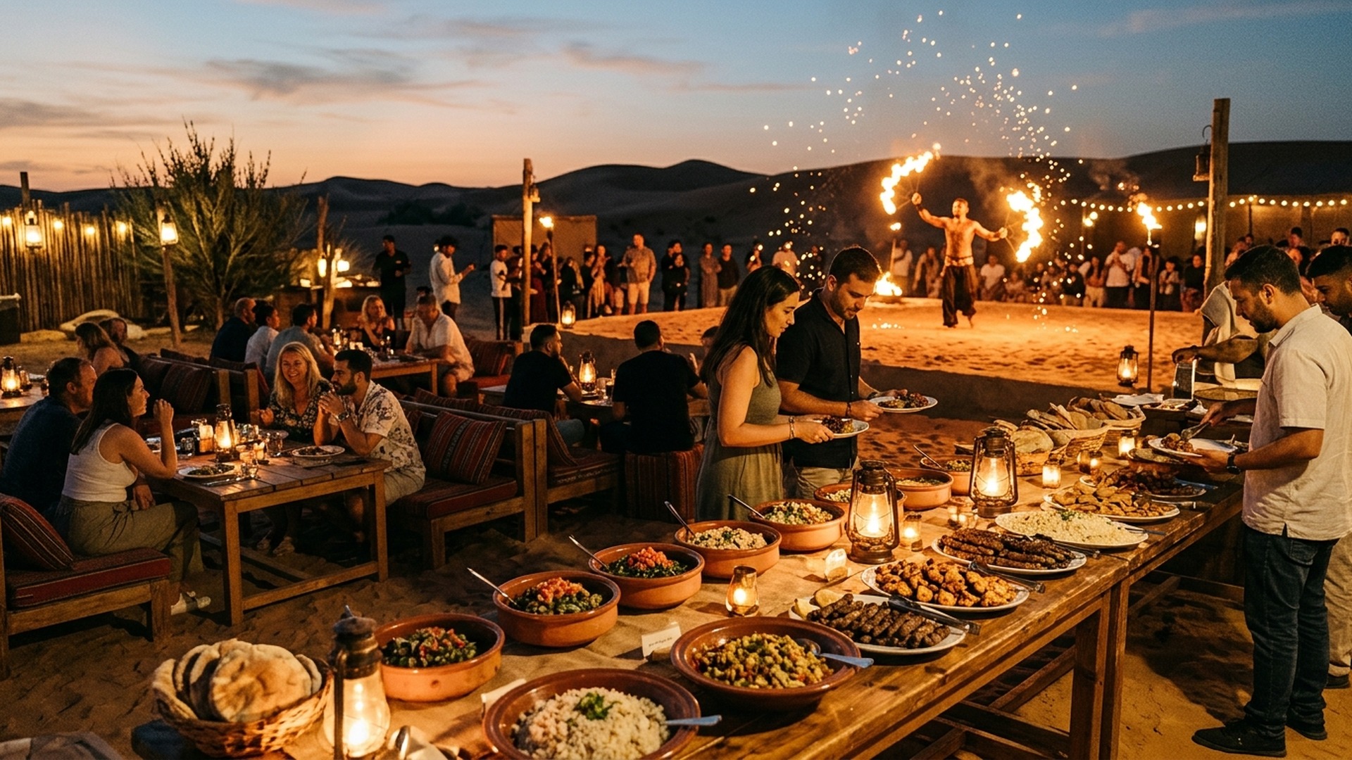 Bedouin BBQ buffet with live fire show