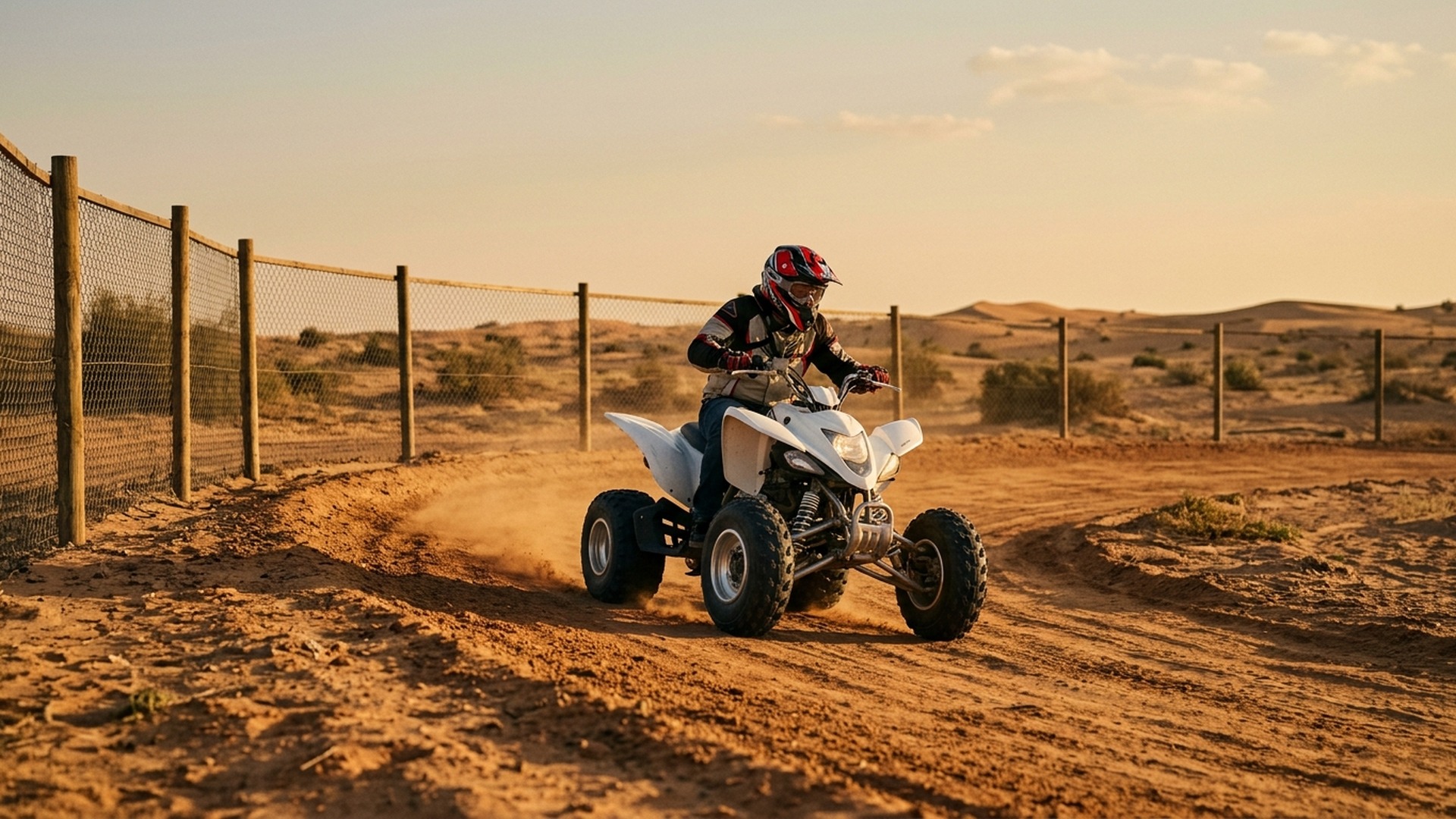 SHARMAX quad on fenced beginner loop