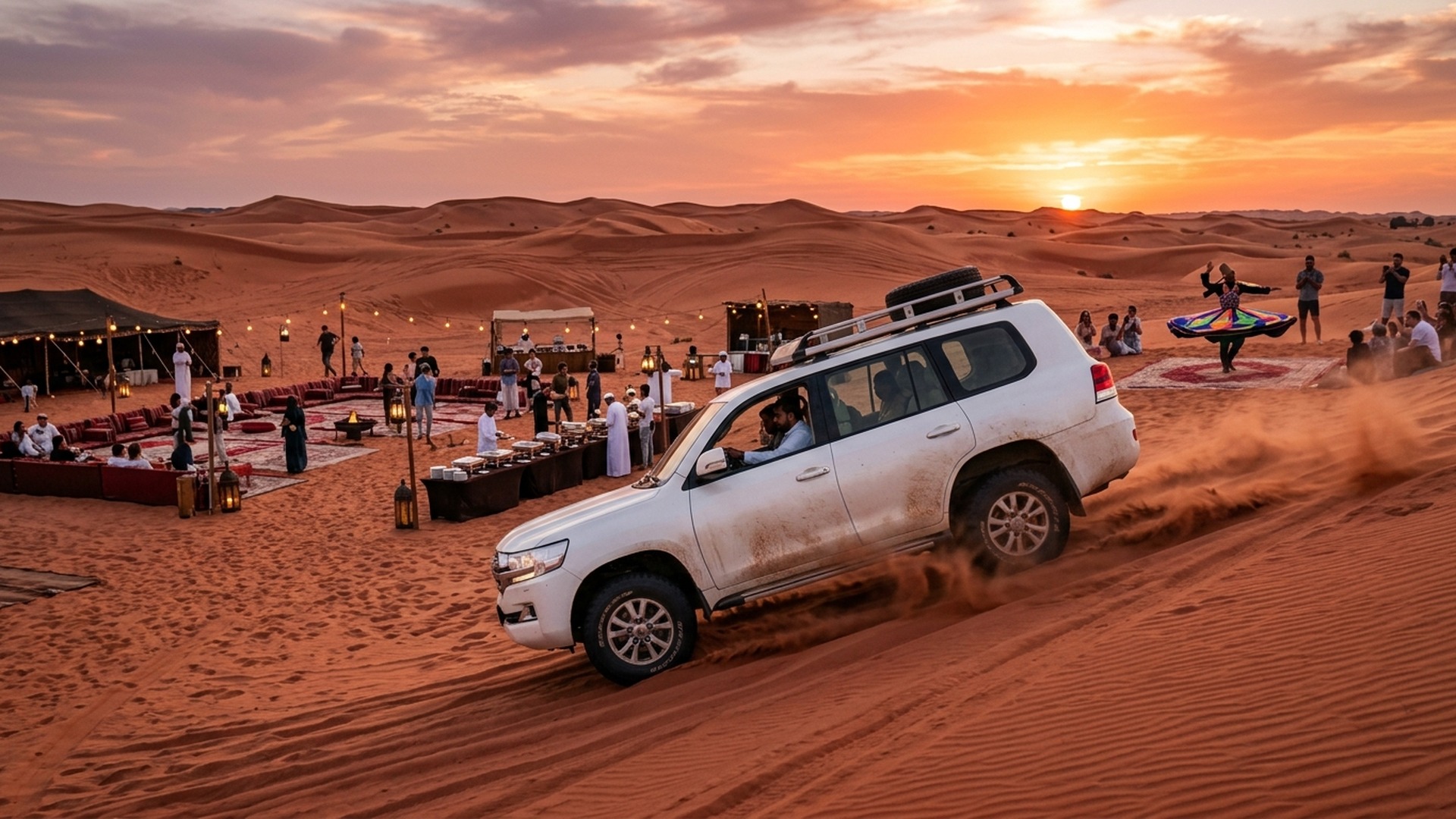 Evening desert safari 4WD and Bedouin camp with BBQ at Lahbab Desert Dubai
