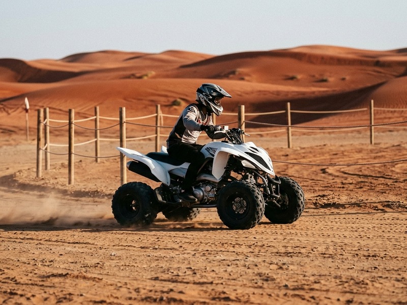 SHARMAX single seater quad bike rider on Lahbab fenced loop