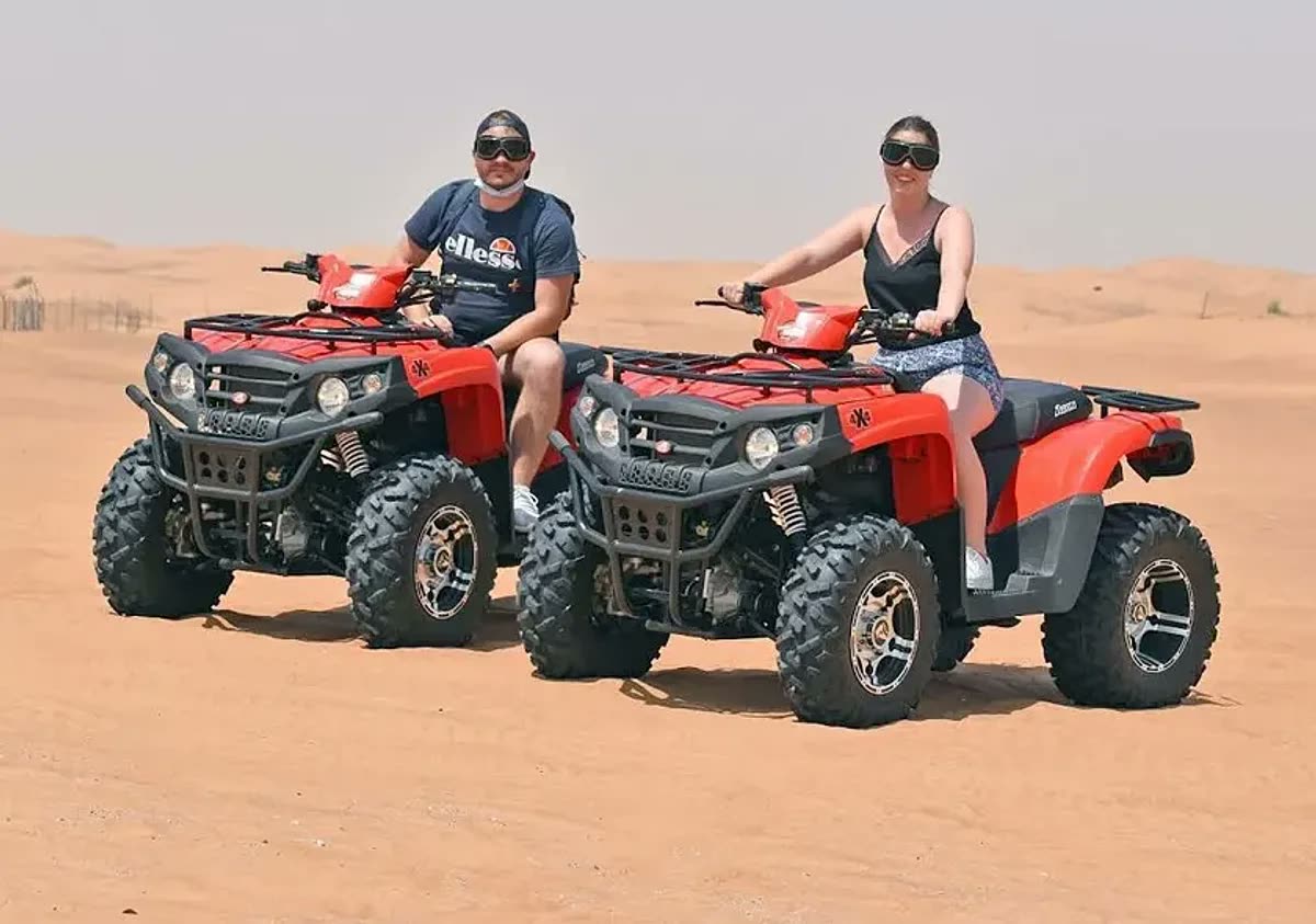 Kymco quad bike on desert trail